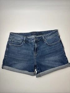 Lucky Brand Shorts Womens 12/31 Blue Denim The Roll Up Distressed Stretch Casual - Picture 1 of 7