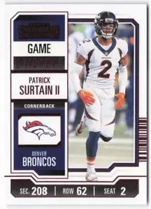2023 Panini Contenders Patrick Surtain II #31 Game Ticket Red - Picture 1 of 2