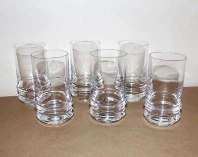 6 Vintage Rosenthal 13oz Water Glass Tumblers Clear Crystal Signed 5.5" tall - Image 1 of 4