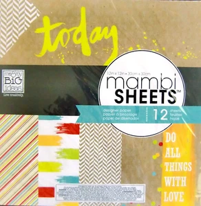 MAMBI TODAY Paper Pad 12 Doublesided Sheets 12" x 12" Scrapbook - Picture 1 of 4