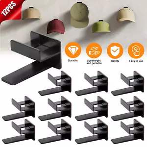 12X Baseball Cap Hat Rack Wall Door Hanger Storage Organizer Hooks Self-Adhesive - Picture 1 of 9