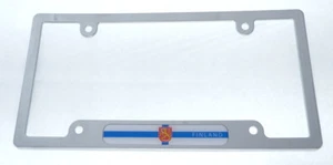 Finland Finish Flag car License Plate Frame chrome plated plastic  CP08 - Imagen 1 de 3