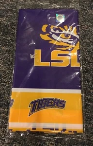 Purple Louisiana St Un LSU Heavy Duty Plastic Table Cover 54" x 108" New Sealed - Picture 1 of 6