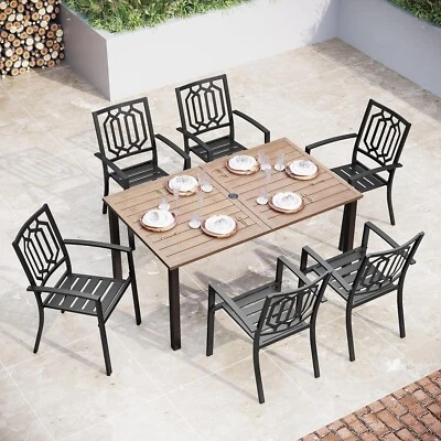 6+1 Sitzgruppe Gartenmöbel Gartengarnitur Tisch Stuhl Essgruppe Gartenset - Bild 1 von 4