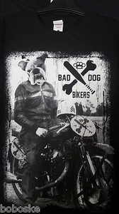 Camiseta Mango, Corta Hombre, 100% Algodón Bad Dogs Motero " Doble - Picture 1 of 2