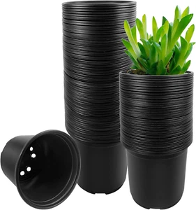 100 Pack Nursery Pots, 4 5 6 Inch Nursery Pot for Plants, Plastic Plant Pots - Picture 1 of 12