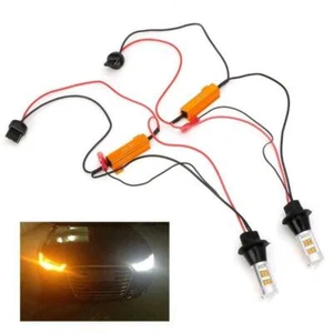 2 X T20 7440 42-LED 2835 50W Dual-Color Switchback LED DRL Turn Signal Light Kit - Picture 1 of 9