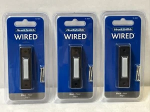 Lot Of (3) Heath Zenith SL-664 Wired Push Button, Black Finish - Picture 1 of 4