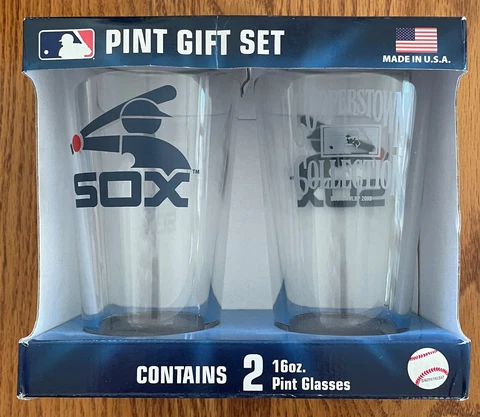 MLB Chicago White Sox Set of 2 Pint 16oz Drinking Glasses Cooperstown Collection Cover