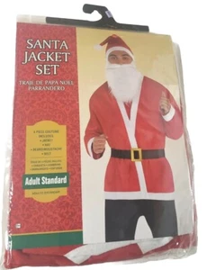 Conjunto de Chaqueta de Papá Noel con Barba Sombrero Cinturón Adulto Estándar Talla Hasta 42 Disfraz  - Imagen 1 de 5