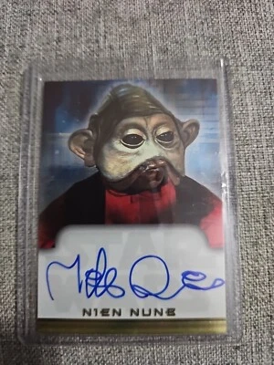 2001 Star Wars ROTJ Evolution Autograph Card Mike Quinn as Nien Nunb - GOLD - Image 1 of 2