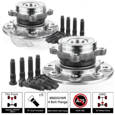 [Paquete de 2] 515012 Buje de rueda delantero para Dodge Ram 2500 1994-1999 4x4 2 ruedas ABS Foto 1 de 4