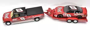 Dale Earnhardt Jr #8 Budweiser 1:24 Crew cab Open Trailer and Stock Car Diecast - Picture 1 of 9
