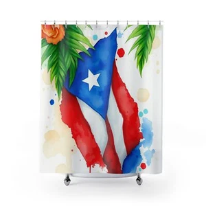 Unique Design, Vibrant Puerto Rican Art Shower Curtain - Picture 1 of 5