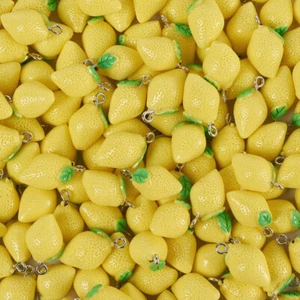 10 Pcs Simulation Lemon Pendant Fruit Charm Jewelry Making Resin Artificial - Picture 1 of 12