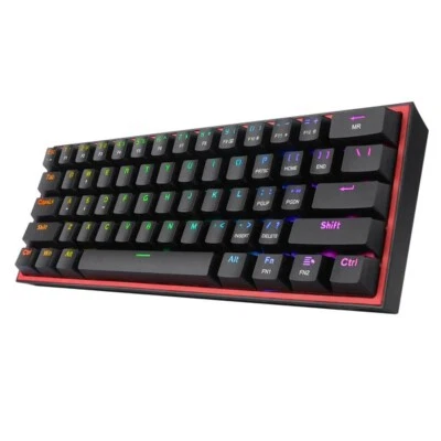 REDRAGON Fizz K617 RGB USB Mini Mechanical Gaming Wired Keyboard Red Switch 61  - Image 1 of 4