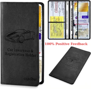 Car Registration and Insurance Card Holder Auto Glove Box Document Organizer - Picture 1 of 5