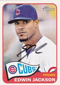 EDWIN JACKSON CHICAGO CUBS SIGNED CARD A'S MARLINS CARDINALS DODGERS BRAVES - Picture 1 of 1