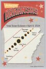 Carte postale 2024 éclipse solaire totale AR Arkansas chemin de la totalité NEUF