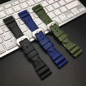 Rubber 22-26mm Silicone Band Strap Watchband Replacement For Panerai Watch Best