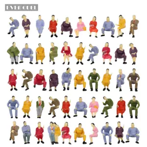 P4302 50-100Stk. Modellbahn Spur 0 Figuren 1:43 Bemalte Sitzende Passagier - Picture 1 of 5
