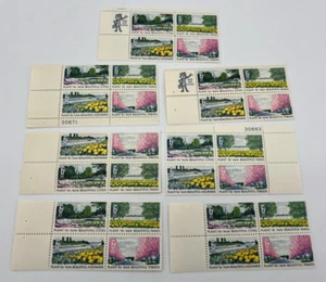 Block of 4 Stamps Scott #1365-68 6 Cent Plant for Beautiful 1969 MNH Lot of 7 - Picture 1 of 11
