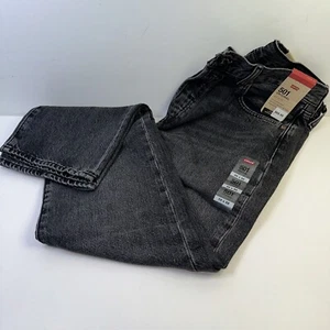 Levis Mens 501 Original Straight Jeans 32x32 Black New Button Fly Y2K - Picture 1 of 14