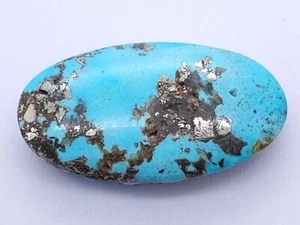 Pietra Preziosa Sciolta Forma Ovale Turchese Naturale Certificata Non Trattata 44,50 Ct - Foto 1 di 6