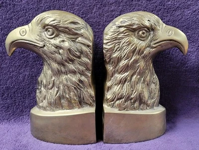 Lote de 2 sujetalibros MCM vintage de águila calva de latón Foto 1 de 4