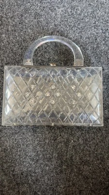 Bolso de mano Lucite vintage años 50 con pedrería Foto 1 de 4
