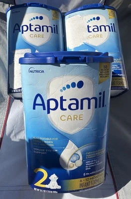 3 Pack Aptamil Care - Stage 2, 28.2 Oz, 6-12 months Exp: 01/23/26, "Opened Lid* - Image 1 of 4