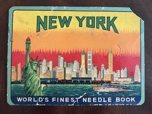 Statua della Libertà anni 40 New York Skyline ago libro cucito effimera souvenir - Foto 1 di 4