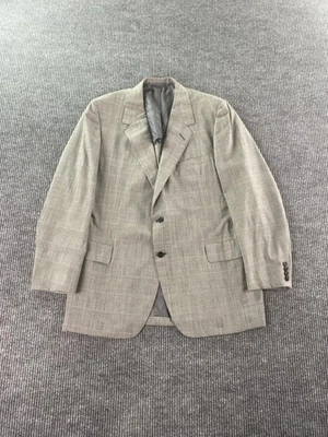 Vintage Oxxford Clothes Suit Jacket 48 L Gray Wool Windowpane Plaid Designer - Image 1 of 4