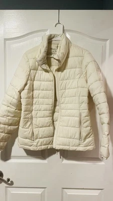 ABERCROMBIE FITCH LIGHTWEIGHT PACKABLE PUFFER JACKET COAT WHITE/CREAM SZ XL - Image 1 of 4