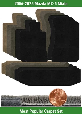 定制Ultimat地毯垫套装适用于2006-2025马自达MX-5 Miata(3件)#W72 — 第 1/4 张图片