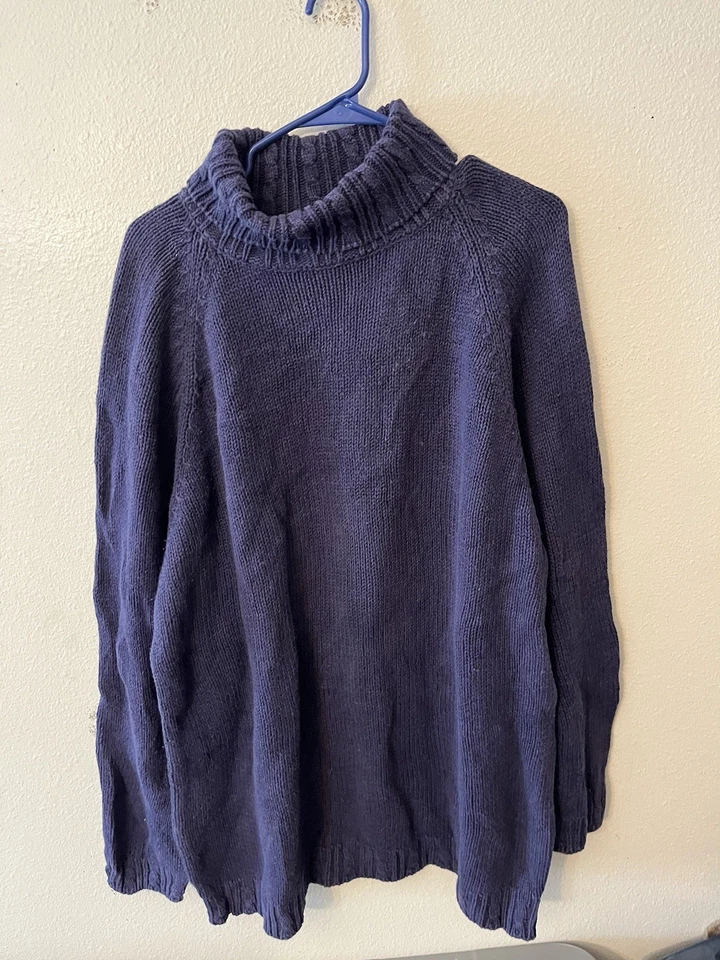 Suéter de punto de algodón cuello alto LLBean años 70~80, para mujer talla XL, vintage/eaa... Foto 1 de 4