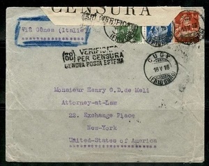 1916 ITALY CENSOR CVR wVERIFICA PER CENSURA GENOVA POSTA ESTENA to SWITZ mld U.S - Picture 1 of 6