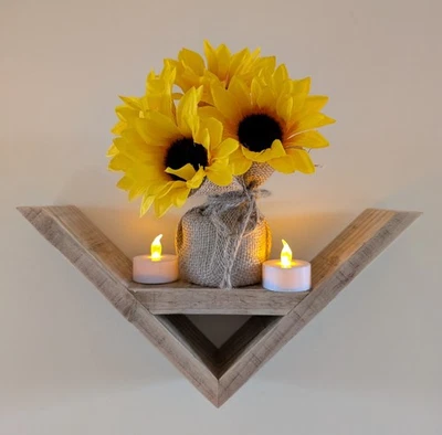 Wooden Display Shelf Hand Crafted from rustic reclaimed pine  - Image 1 of 4