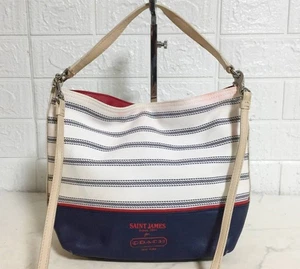 COACH Coach saint james saint james leather canvas 2way shoulder hand bag - Picture 1 of 9
