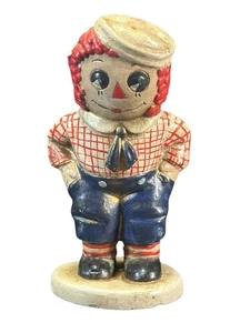 Vintage 1970’s Raggedy Andy Ceramic Figurine 3.5” Hand-Painted Folk Art Style. - Picture 1 of 9