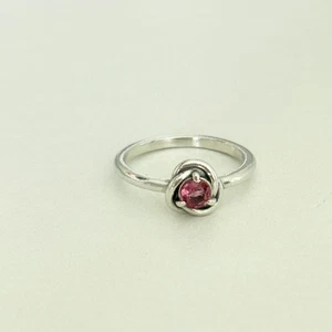 Pandora 925 Sterling Silver Pink Birthstone October Eternity Circle Ring Size 6 - Picture 1 of 6