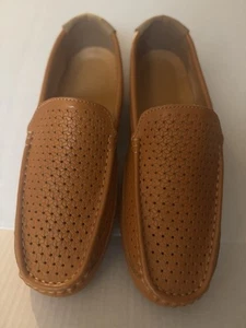 Men’s Fashion Xiuxian Cognac Loafers Faux Leather Driving Shoes Size 46 Slip On - Picture 1 of 8