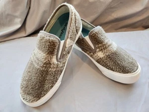 SeaVees Baja Slip On Women's Taupe Plaid Shearling Platform Shoes Size: 8M - Picture 1 of 12