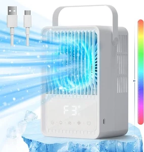 Portable Air Conditioner Fan Ultra Quiet Strong Airflow Personal Small - Picture 1 of 7