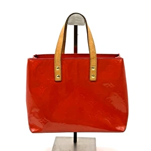 LOUIS VUITTON Monogram Vernis Reade PM Hand Bag Red Authentic - Picture 1 of 24