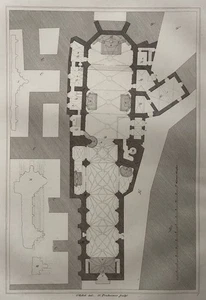 Maria am Gestade Grundriss Radierung Strauß Architektur Gotik Baukunst Wien 1817 - Picture 1 of 7