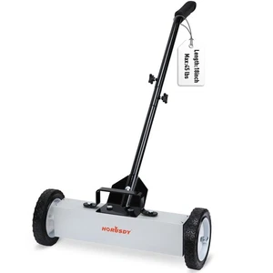 18-Inch Rolling Magnetic Sweeper with Wheels, Magnet Pickup Sweeper, Push-Typ... - Picture 1 of 9