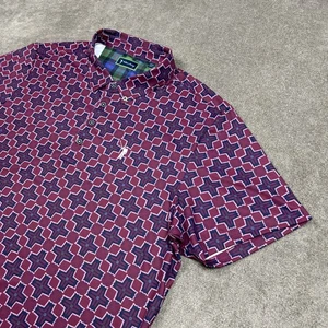 Camisa polo de golf William Murray para hombre XL granate estampado gráfico abstracto elástico - Imagen 1 de 10