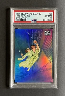 2021 Topps Star Wars Chrome Galaxy LEAP OF FAITH #28 Refractor PSA 10 GEM MINT - Image 1 of 2