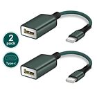 2PACK Green Type-C OTG Cable USB-C Male to USB A Female USB to Usbc-c Adapter